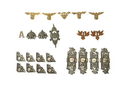 Lot 81 - A collection of Arts and Crafts plated, copper, and metal fittings.