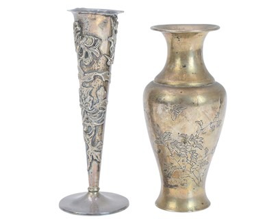 Lot 605 - Zeewo (Shanghai), A Chinese export silver baluster vase.