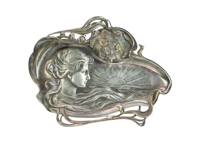 Lot 714 - A WMF Art Nouveau pewter dish.