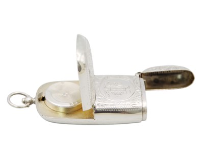 Lot 203 - A rare Edwardian silver vesta combined sovereign case by Henry Williamson.