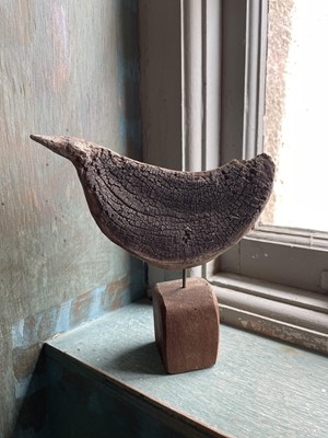 Lot A sculptural driftwood abstract bird figure.