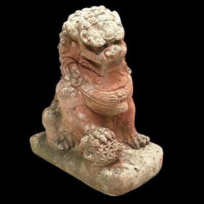 Lot 99 - A reconstituted stone Fu Dog/Temple Lion, 32cm...