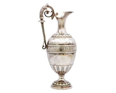 Lot 107 - An impressive Victorian silver wine ewer by Elkington & Co.
