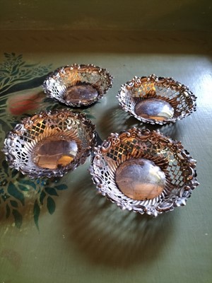 Lot 134 - A set of Four Victorian pierced silver bonbon dishes.
