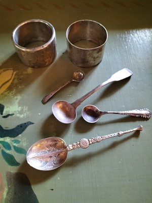 Lot 135 - Two cylindrical silver napkin rings.