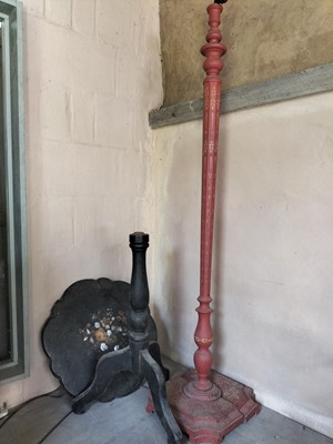 Lot 578 - Stencilled lamp