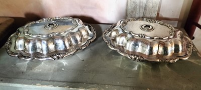Lot 144 - A set of four Old Sheffield plate entree dishes and covers.
