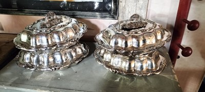 Lot 144 - A set of four Old Sheffield plate entree dishes and covers.