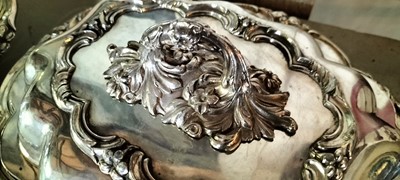 Lot 144 - A set of four Old Sheffield plate entree dishes and covers.