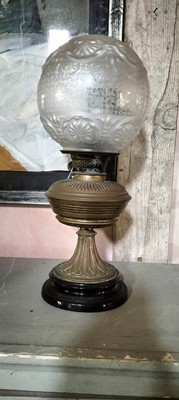 Lot 146 - A Victorian brass oil lamp.