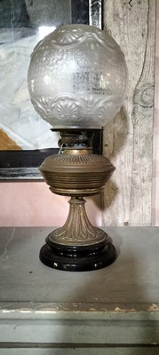 Lot 146 - A Victorian brass oil lamp.