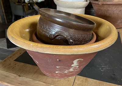 Lot 150 - A terracotta pancheon.