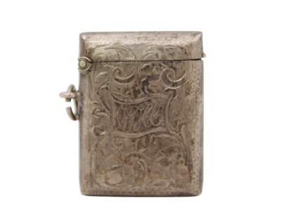 Lot 111 - An Edwardian silver vesta fob case.