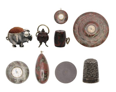 Lot 113 - A selection of objets d'art including Cornish red serpentine.
