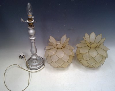 Lot 119 - Two Mid-century, Lotus Shell Shades, and a...
