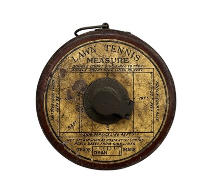 Lot 120 - A vintage leather cased Lawn Tennis Measure.