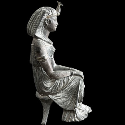 Lot 185 - A bronzed cast spelter Egyptian figurine, 30cm...
