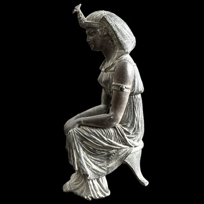 Lot 185 - A bronzed cast spelter Egyptian figurine, 30cm...
