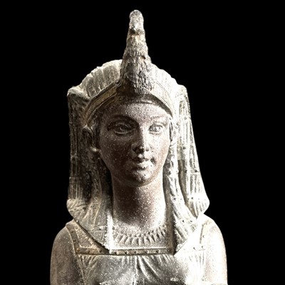 Lot 185 - A bronzed cast spelter Egyptian figurine, 30cm...