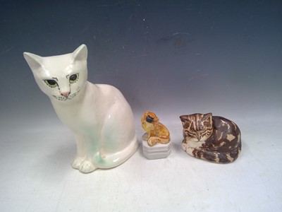 Lot 174 - Two Polperro Ceramic Cats and a Lamorna...