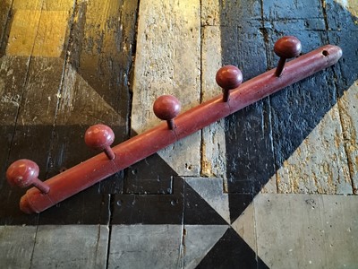 Lot 213 - Painted coat hanging rail