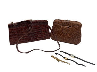 Lot 192 - Three ladies wristwatches and two leather...