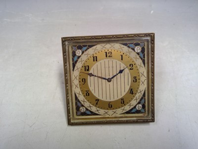 Lot 195 - An Early Art Deco Travel Clock. With an Enamel...