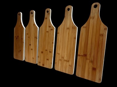 Lot 205 - Five French charcuterie serving boards, 48cm x...