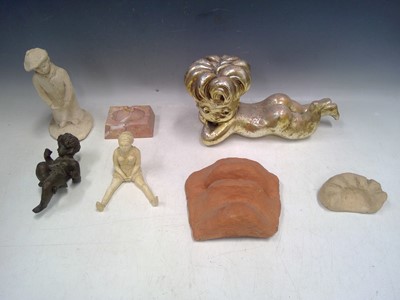 Lot 39 - A 1960s, Cherub, a Bronze Cherub, an Agate...