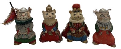 Lot 64 - Four vintage whimsical papier mache Christmas...
