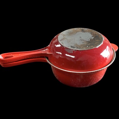Lot 10 - A Le Creuset, cast iron 2-in-1 saucepan/frying...