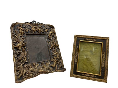 Lot 32 - A heavy French cast metal picture frame with...