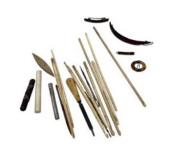 Lot 79 - A selection of worked bone and other items,...