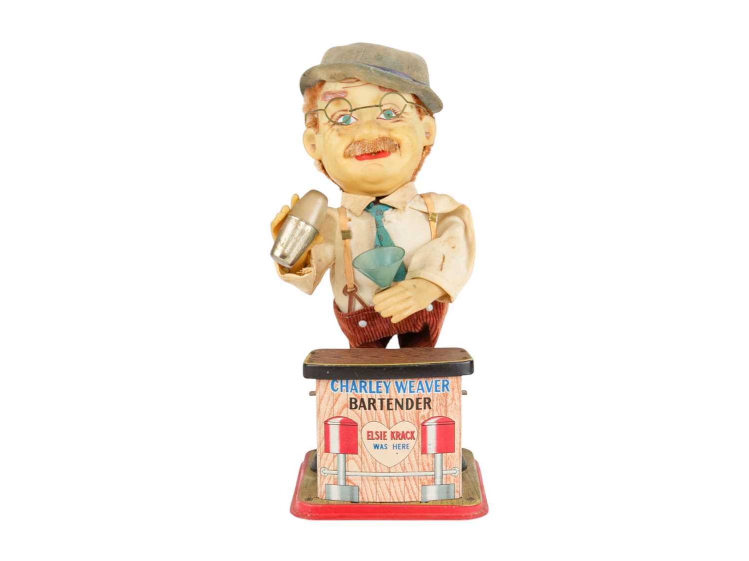 Lot 170 - A Japanese tinplate bar tender toy figure.