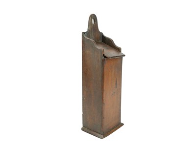 Lot 203 - An oak hanging candle box.