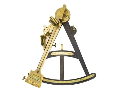 Lot 199 - A brass and ebony octant by Spencer, Browning & Co, London.