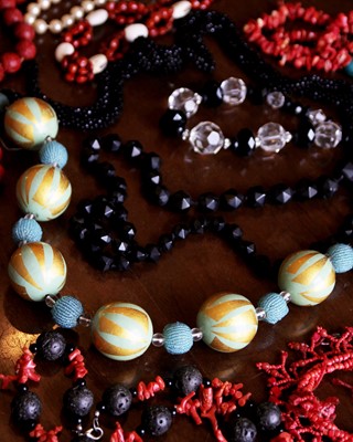 Lot 182 - An assortment of bead necklaces.
