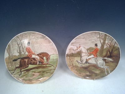 Lot 44 - Two Ironstone Plates Decorated with Hunting...