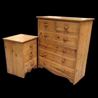 Lot 41 - A pine six-drawer chest 85cm wide, 97cm high...