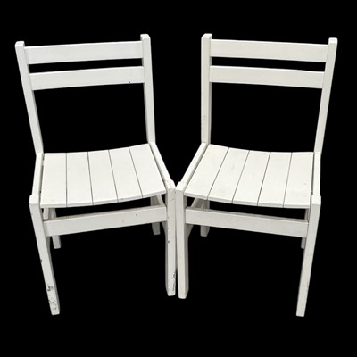 Lot 103 - Two painted pine dining chairs.