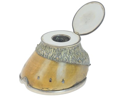 Lot 115 - Taxidermy - A horse hoof inkwell.