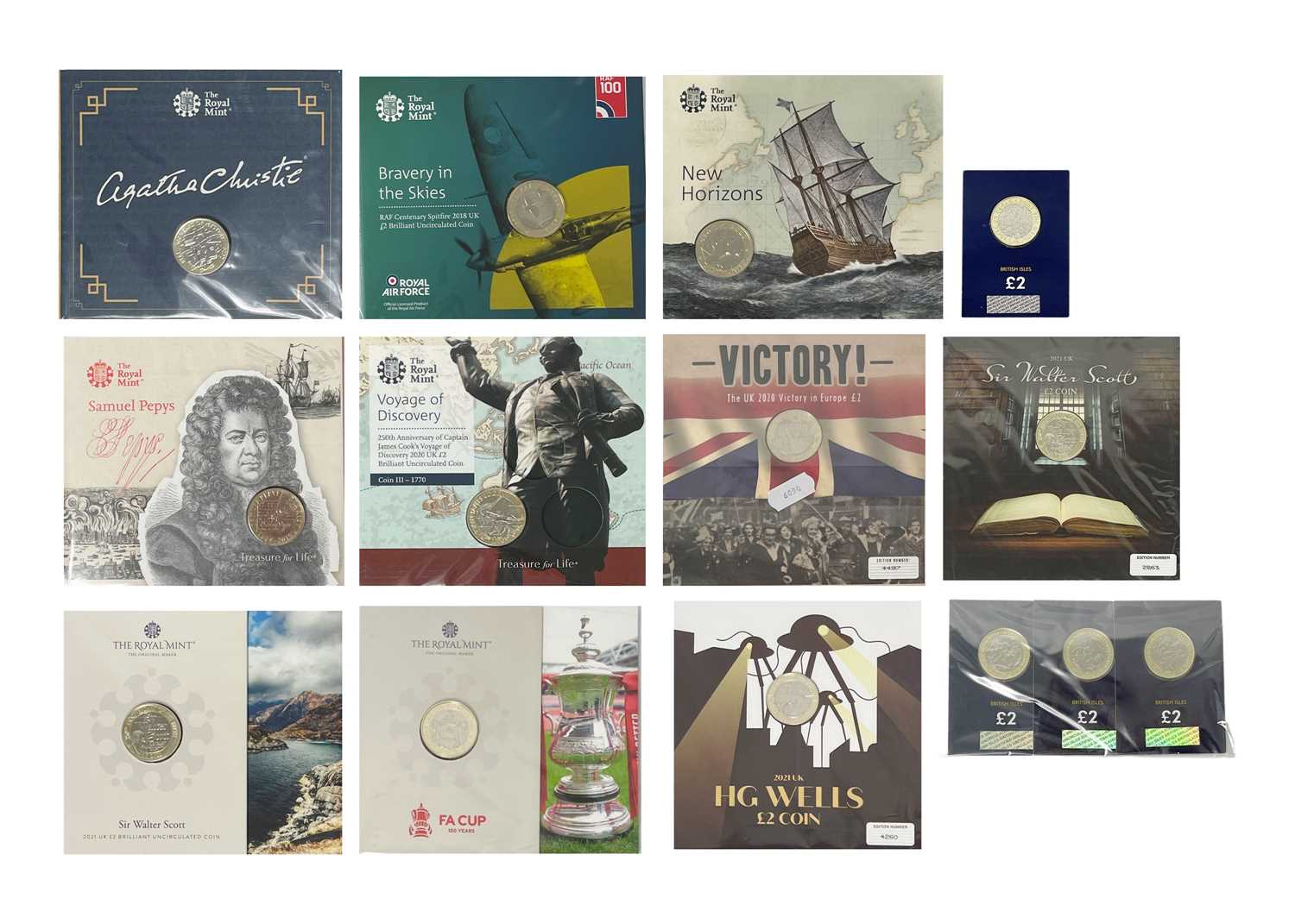 Lot 18 - A collection of eight £2 two pound Brilliant Uncirculated coin packs.