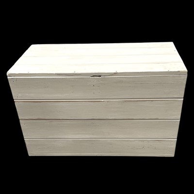 Lot 130 - A pine storage chest, 70cm wide, 43cm high and...