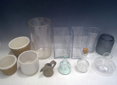 Lot 127 - Glass Vases, Ceramic Pots, a Brass Jug and Oil...