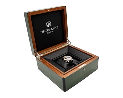 Lot 216 - PIERRE KUNZ - A PKA 001 SR retrogrades seconds gentleman's 18k white gold automatic wristwatch.