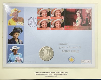 Lot 26 - Westminster Mint - A Queen Elizabeth II Golden Jubilee Luxury silver proof Coin Cover album.