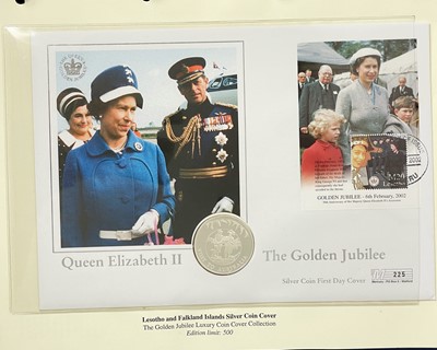 Lot 26 - Westminster Mint - A Queen Elizabeth II Golden Jubilee Luxury silver proof Coin Cover album.