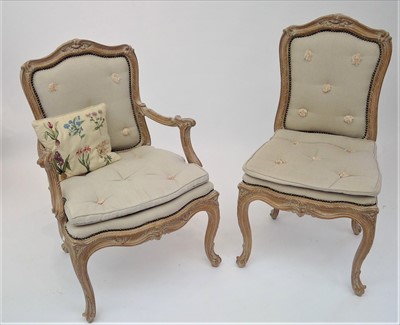 Lot 3524 - Two French style open armchairs.