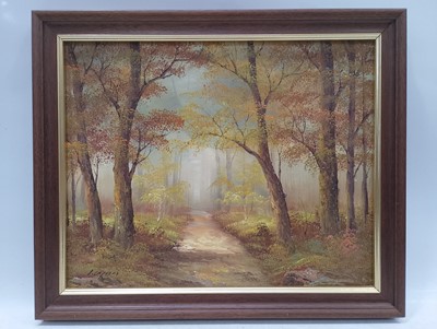 Lot 155 - Irene CAFIERI (XX), Woodlands, oil on canvas,...