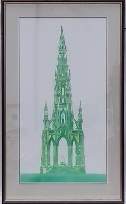 Lot 200 - Walter Scott Monument, screenprint, 104cm x 62....